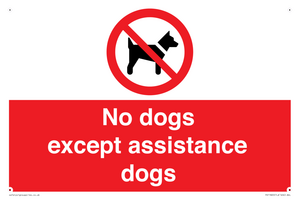 No dogs except assistance dogs